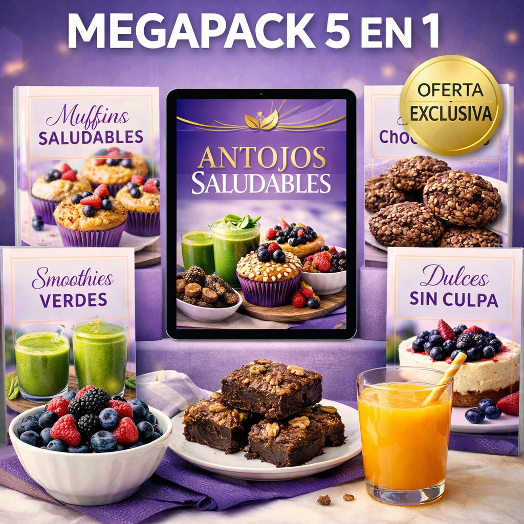 MEGAPACK ANTOJOS SALUDABLES (5 Libros en 1) 🍪✨
